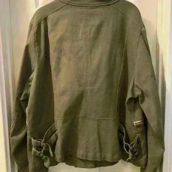 Lane Bryant jacket military inspired army green peplum hem Size 22/24 - Picture 4 of 6
